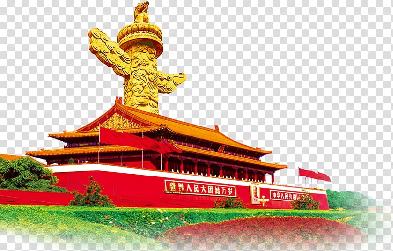 China National Day, Tiananmen, Tiananmen Square, Poster, Huabiao, Motif, Chinese Architecture, Landmark transparent background PNG clipart