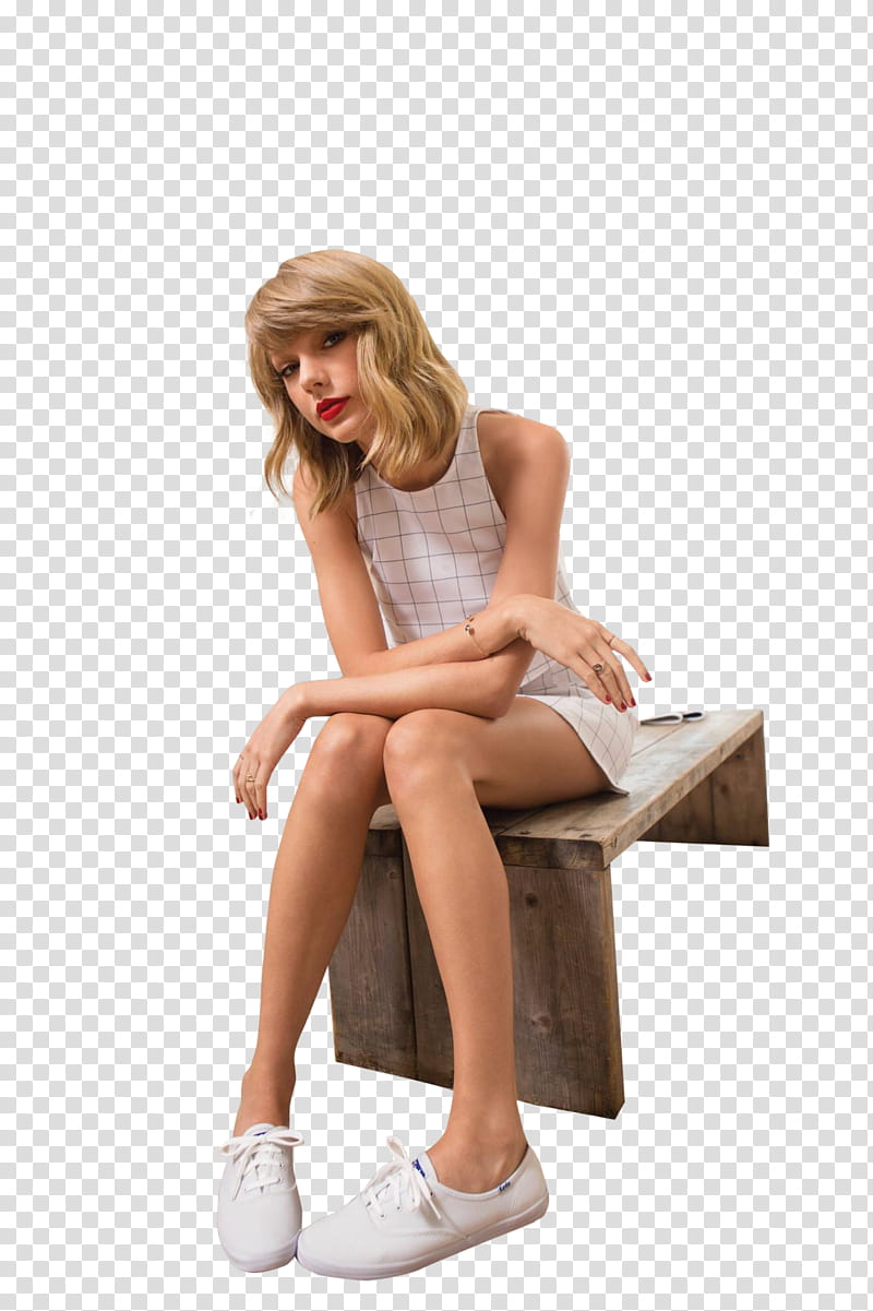 Taylor Swift , Taylor Swift sitting on bench transparent background PNG clipart