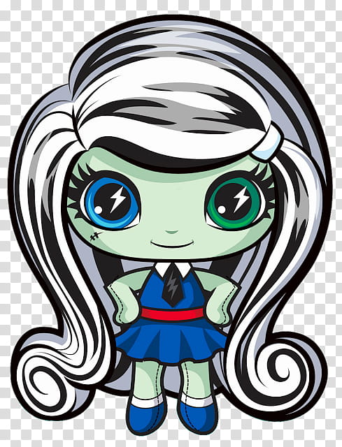 Monster, Frankie Stein, MONSTER HIGH, Doll, Ever After High, Frankensteins Monster, Monster High Basic Doll Frankie, Monster High Minis Toy Figure Blind Pack transparent background PNG clipart