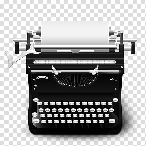 Typewriter icon, Typewriter, black and gray typewriter in case transparent background PNG clipart