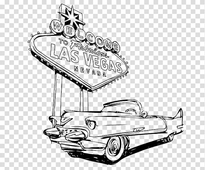 Classic Car, Welcome To Fabulous Las Vegas Sign, Drawing, Painting, Art Museum, Line Art, Downtown Las Vegas, Vehicle transparent background PNG clipart
