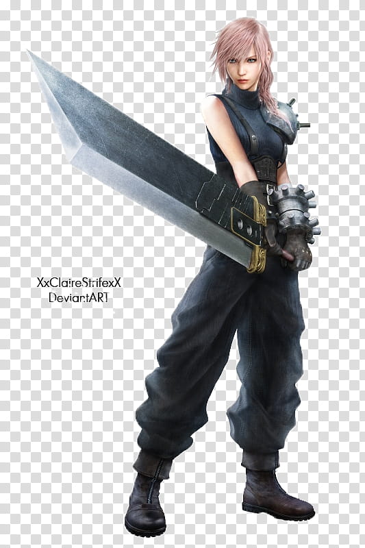 Lightning Returns: st Class Soldier RENDER, woman holding sword character transparent background PNG clipart