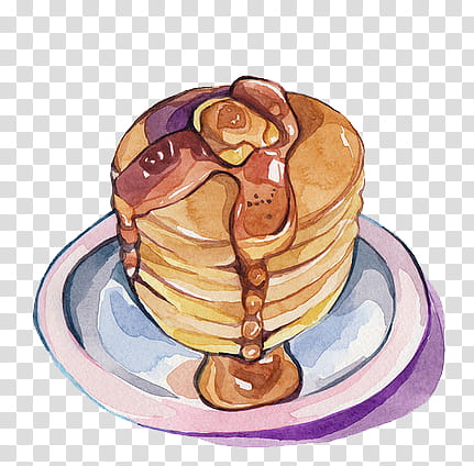 New , pancakes with caramel on plate transparent background PNG clipart