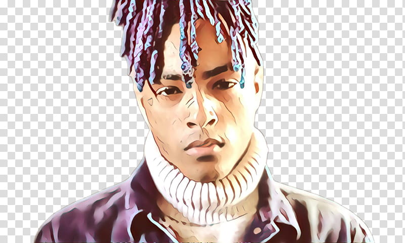 Xxxtentacion, Cartoon, Hair Coloring, Human, Purple, Neck, Face, Hairstyle transparent background PNG clipart