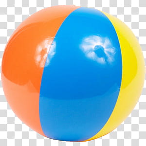 Summer , orange, blue, and yellow beach ball transparent background PNG clipart
