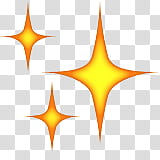 three orange and yellow stars transparent background PNG clipart