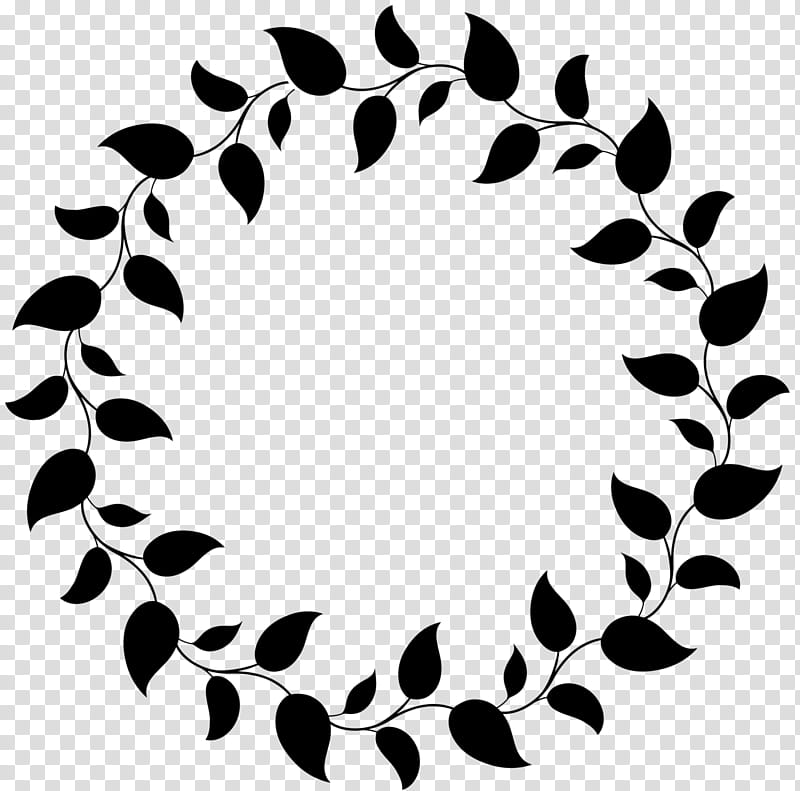 Tree Stencil, Black White M, Branching, Leaf, Blackandwhite, Plant, Circle transparent background PNG clipart