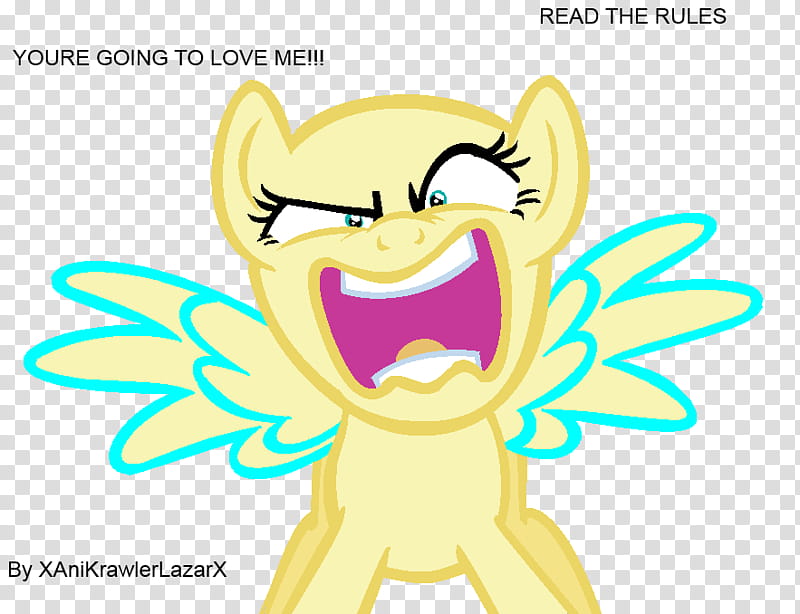 Youre going to LOVE ME base, yellow My Little Pony illustration transparent background PNG clipart