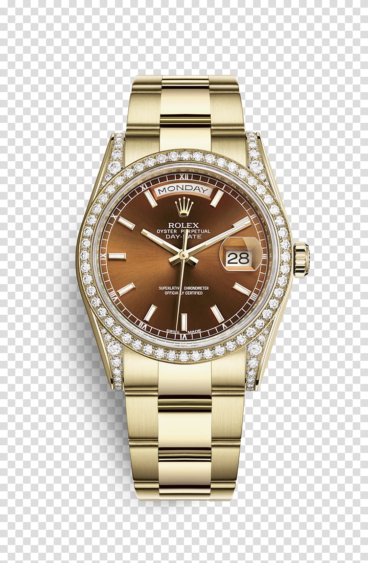 Gold Watch, Rolex Datejust, Rolex Daytona, Counterfeit Watch, Rolex Oyster Perpetual Daydate, Colored Gold, Rolex Mens Daydate, Rolex Oyster Perpetual Submariner Date transparent background PNG clipart