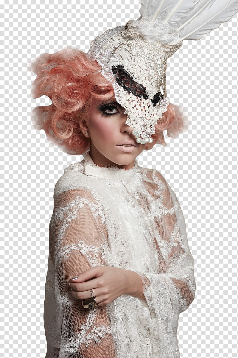 Lady Gaga wearing white sheer top transparent background PNG clipart