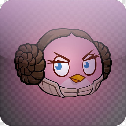 Angry Birds Style Icons, Princess Leia transparent background PNG clipart