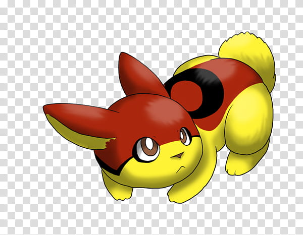 Fire Starter, yellow and red Pokemon character transparent background PNG clipart