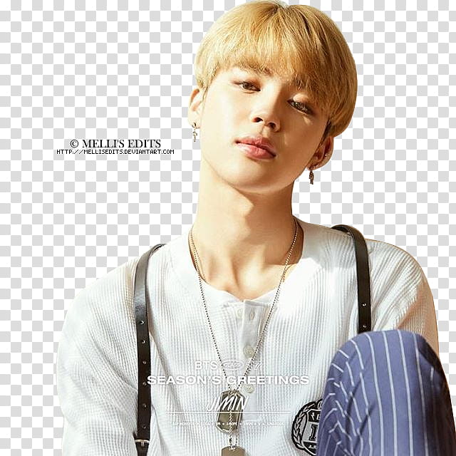 BTS JIMIN MELLI S EDITS, men's white top with text overlay transparent background PNG clipart