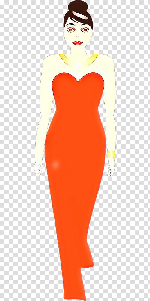 Orange, Cartoon, Dress, Clothing, Day Dress, Yellow, Cocktail Dress, Strapless Dress transparent background PNG clipart
