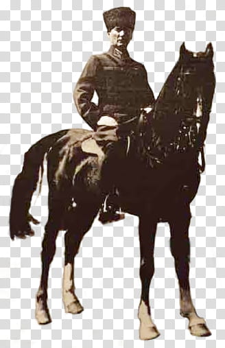 ATATURK, man riding horse illustration transparent background PNG clipart