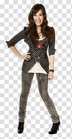 Demi Lovato, smiling woman with akimbo gesture transparent background PNG clipart