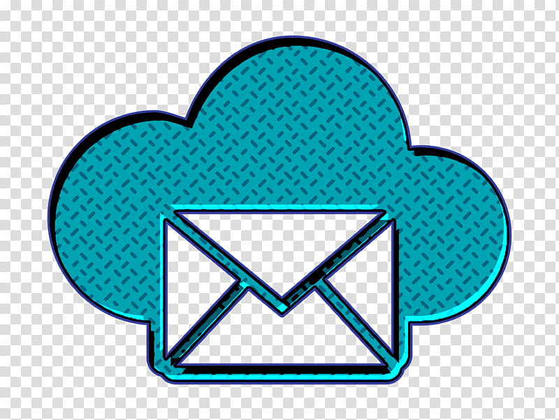 closed icon cloud icon communication icon, Email Icon, Envelope Icon, Letter Icon, Turquoise, Aqua, Teal, Azure, Line, Electric Blue transparent background PNG clipart
