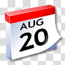 WinXP ICal, August  calendar icon transparent background PNG clipart