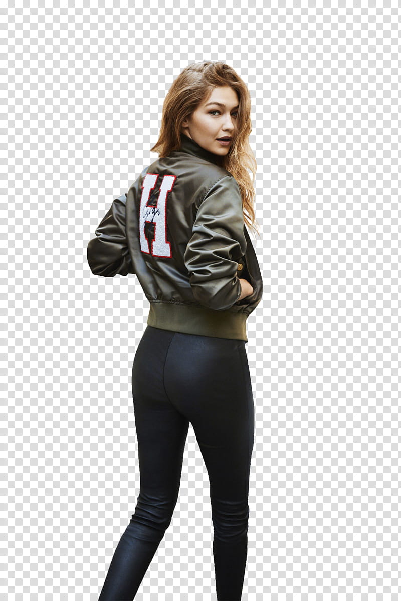 Gigi Hadid, women's black pants transparent background PNG clipart