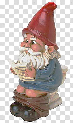 , reading book gnome figurine while on toilet bowl illustration transparent background PNG clipart