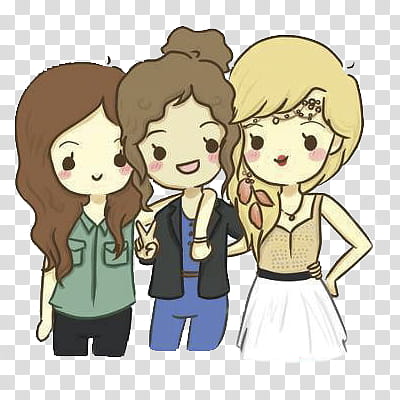caricaturas de One Direction, three girls smiling illustation transparent background PNG clipart