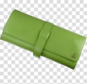 green leather long bifold wallet transparent background PNG clipart