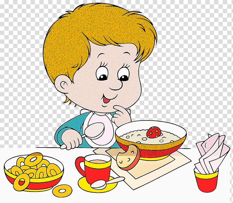 kids eating breakfast at school clipart