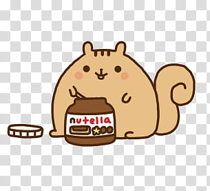 Pusheen the cat, cat eating Nutella illustration transparent background PNG clipart