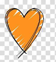 orange heart illustration transparent background PNG clipart