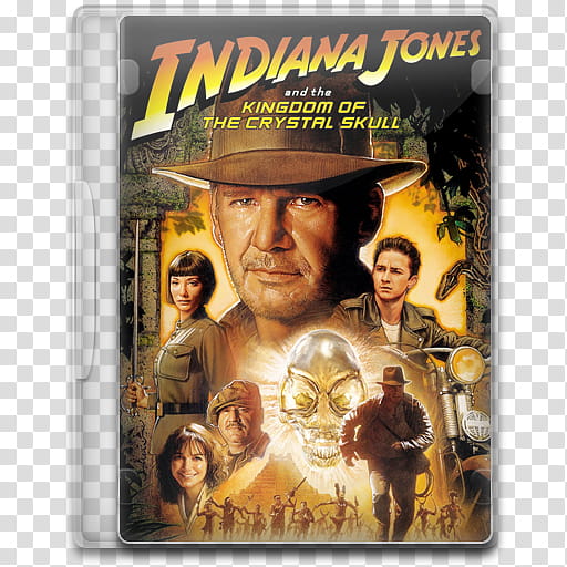 Movie Icon Mega , Indiana Jones and the Kingdom of the Crystal Skull, Indiana Jones and the Kingdom of The Crystal Skull DVD case transparent background PNG clipart