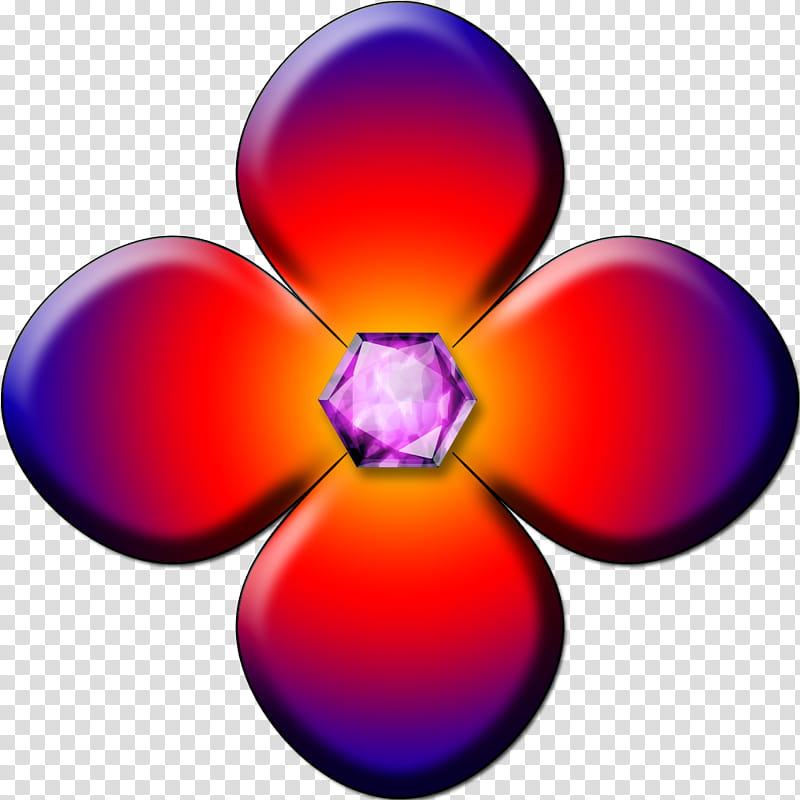 Decorative flowerses in, jeweled red and purple flower art transparent background PNG clipart