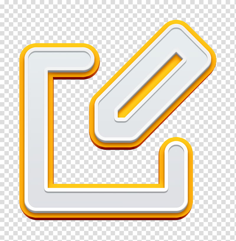 draw icon edit icon new icon, Pen Icon, Write Icon, Text, Yellow, Line, Material Property, Logo, Rectangle, Symbol transparent background PNG clipart