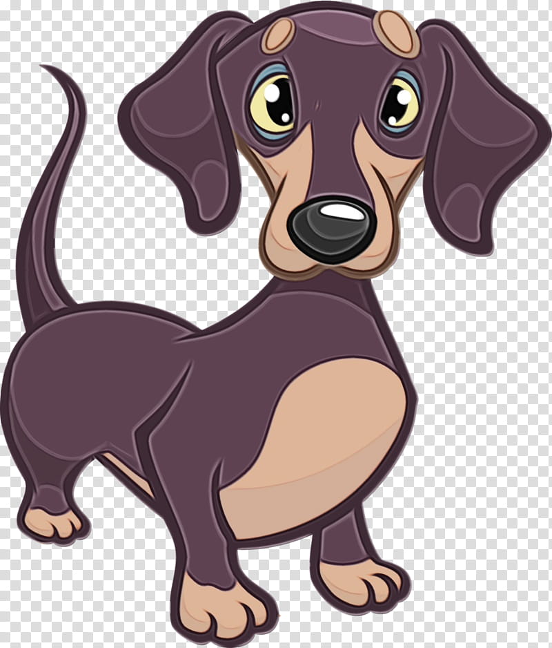 dog dog breed dachshund cartoon puppy, Watercolor, Paint, Wet Ink, Companion Dog transparent background PNG clipart