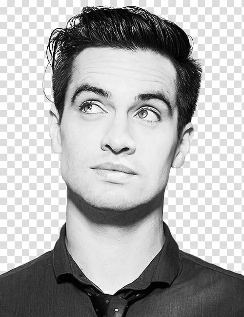 Brendon Urie Black and White  transparent background PNG clipart