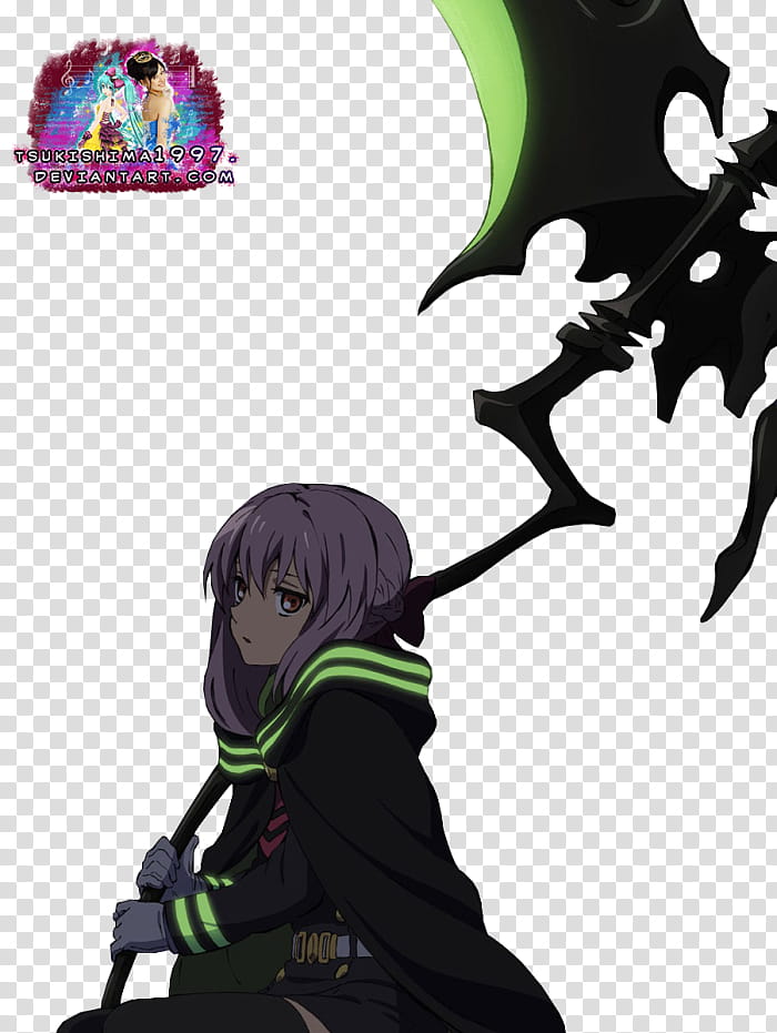 Owari No Seraph Shinoa Render, sitting woman illustration transparent background PNG clipart