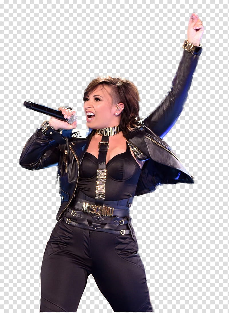 Demi Lovato, woman holding microphone transparent background PNG clipart Demi Lovato, woman holding microphone transparent background PNG clipart