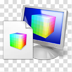 Vista RTM WOW Icon , Color Management, grey flat screen monitor illuystration transparent background PNG clipart
