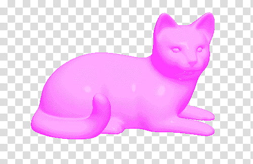 Aesthetic, pink cat figurine transparent background PNG clipart