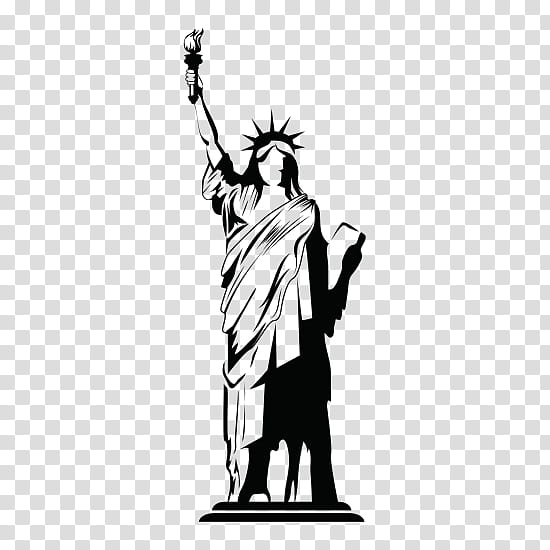 Statue Of Liberty, Statue Of Liberty National Monument, Independence Day, New York City, United States Of America, Standing, Blackandwhite, Line Art transparent background PNG clipart