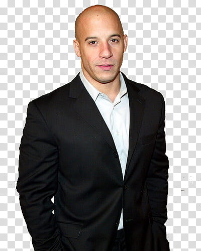 Vin Diesel, Vin Diesel wearing black -button blazer transparent background PNG clipart