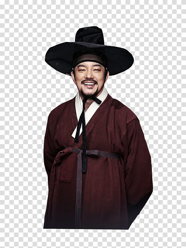 man in Korean tunic with black hat transparent background PNG clipart