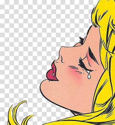 Yellow , blonde woman crying illustration transparent background PNG clipart