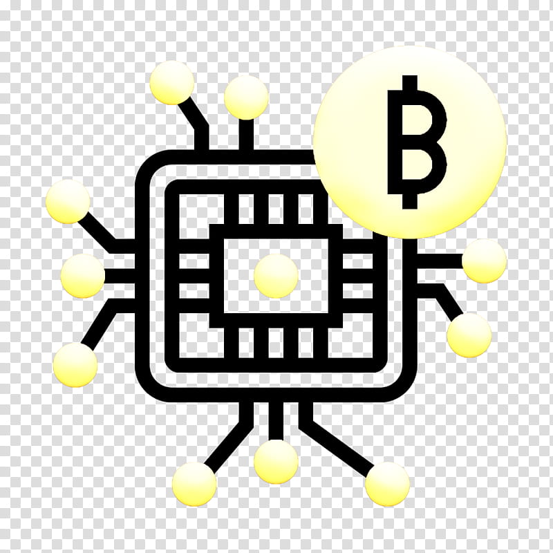 Blockchain icon Microchip icon, Yellow, Line, Logo transparent background PNG clipart