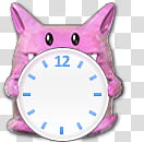 Vista Rainbar V English, pink and white analog clock transparent background PNG clipart
