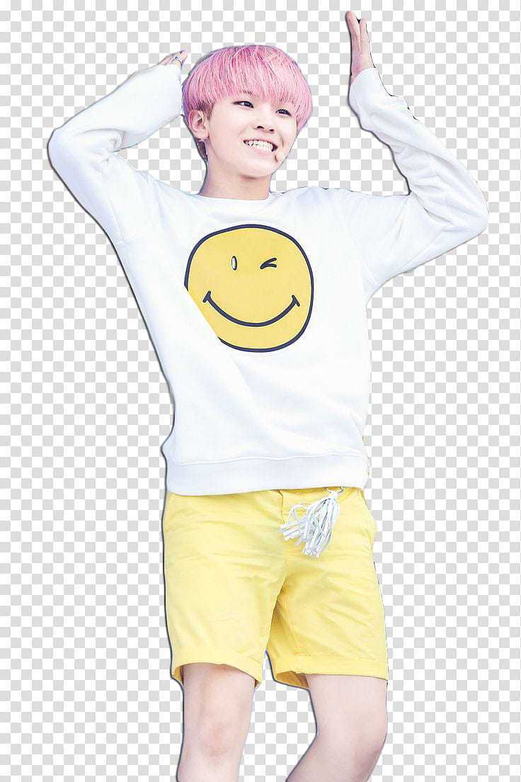 Woozi of SEVENTEEN, man raising both arms transparent background PNG clipart