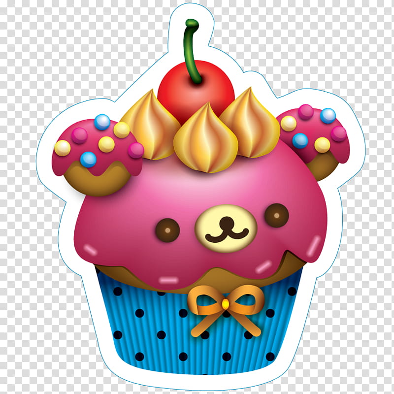 rilakkuma cupcake stickers, cupcake transparent background PNG clipart