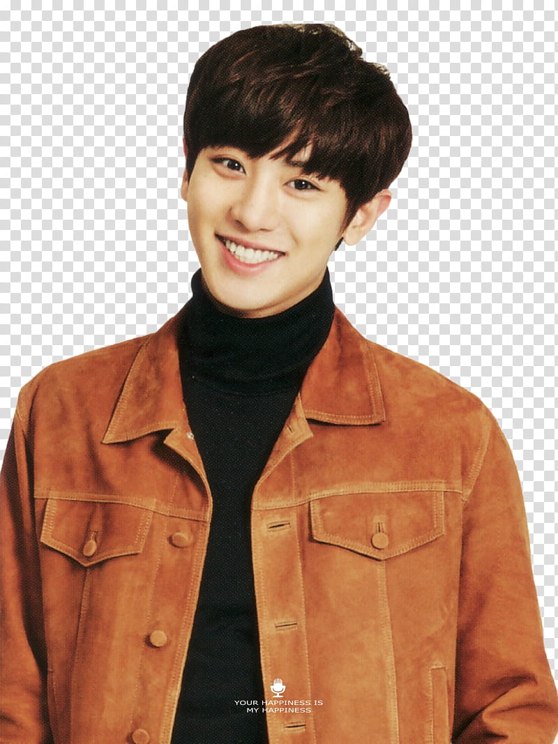 Chanyeol EXO S, men's brown button-up jacket transparent background PNG clipart