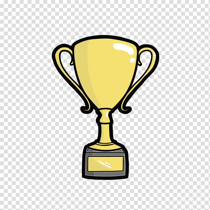 Trophy, Watercolor, Paint, Wet Ink, Award, Yellow transparent background PNG clipart