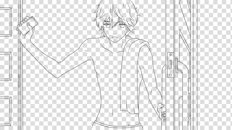 Kou from Ao Haru Ride ~ Lineart ~ transparent background PNG clipart