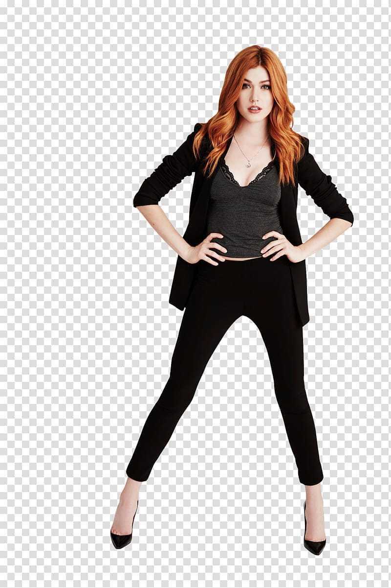 Katherine McNamara, woman wearing black cardigan transparent background PNG clipart